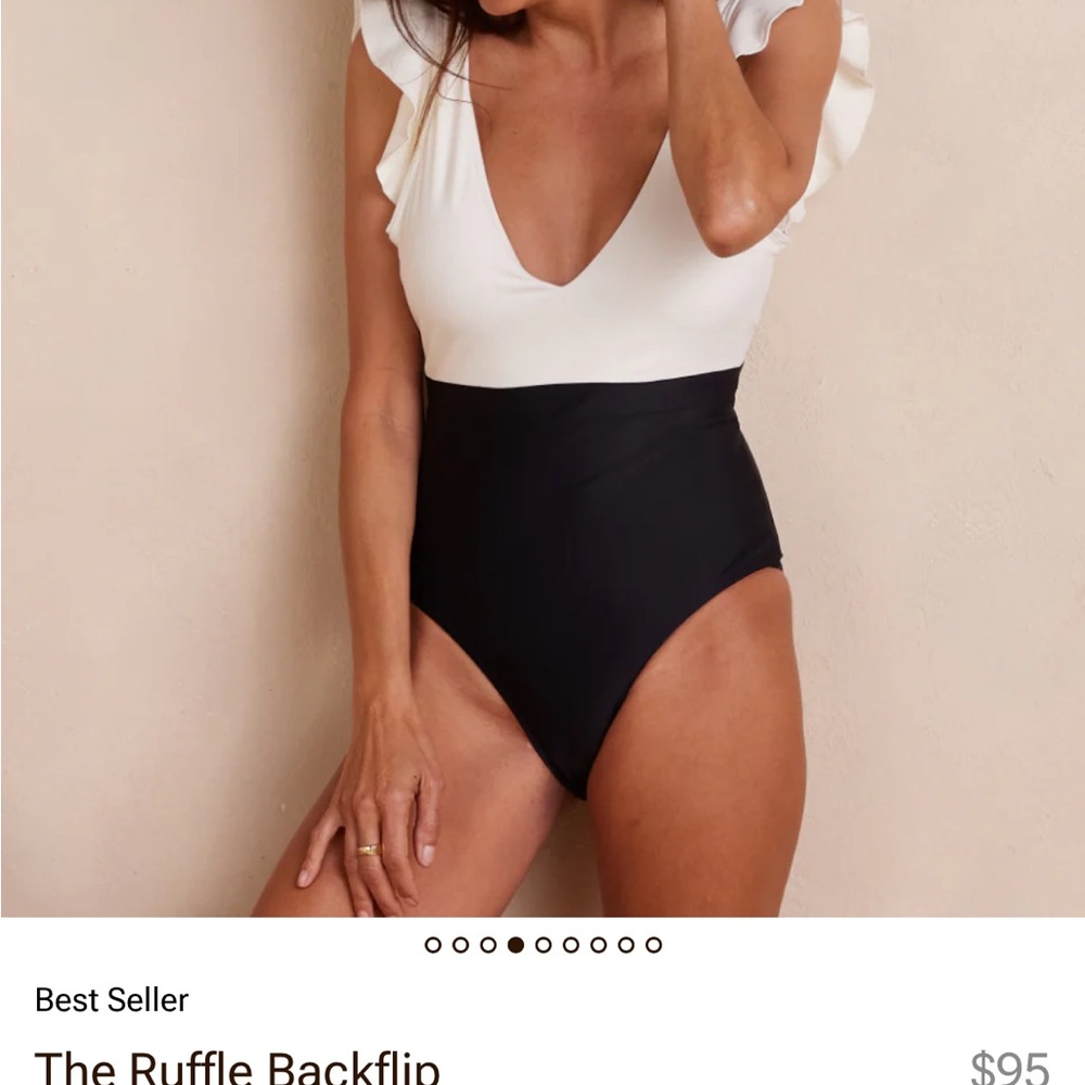 Summersalt Women's Ruffle Backflip One Piece - White and Black
